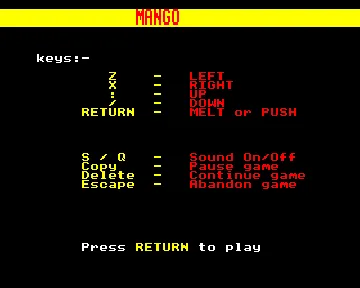 Mango (1987)(Blue Ribbon) screen shot title